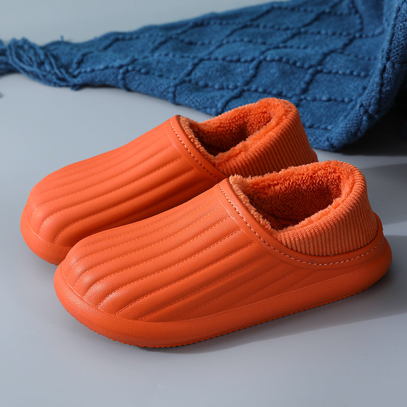 Wholesale New EVA Autumn and Winter Outer Wear Plush Warm Waterproof Thick-soled Anti-slip Cotton Slippers